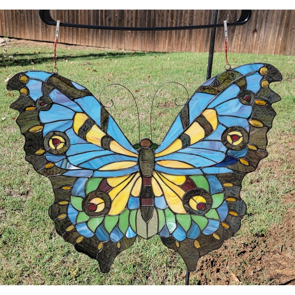 Swallowtail Butterfly Bright and Vibrant‎ Handcrafted Stained Glass - Picture 3 of 3